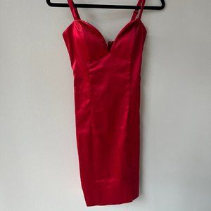 Bebe Red Satin Dress